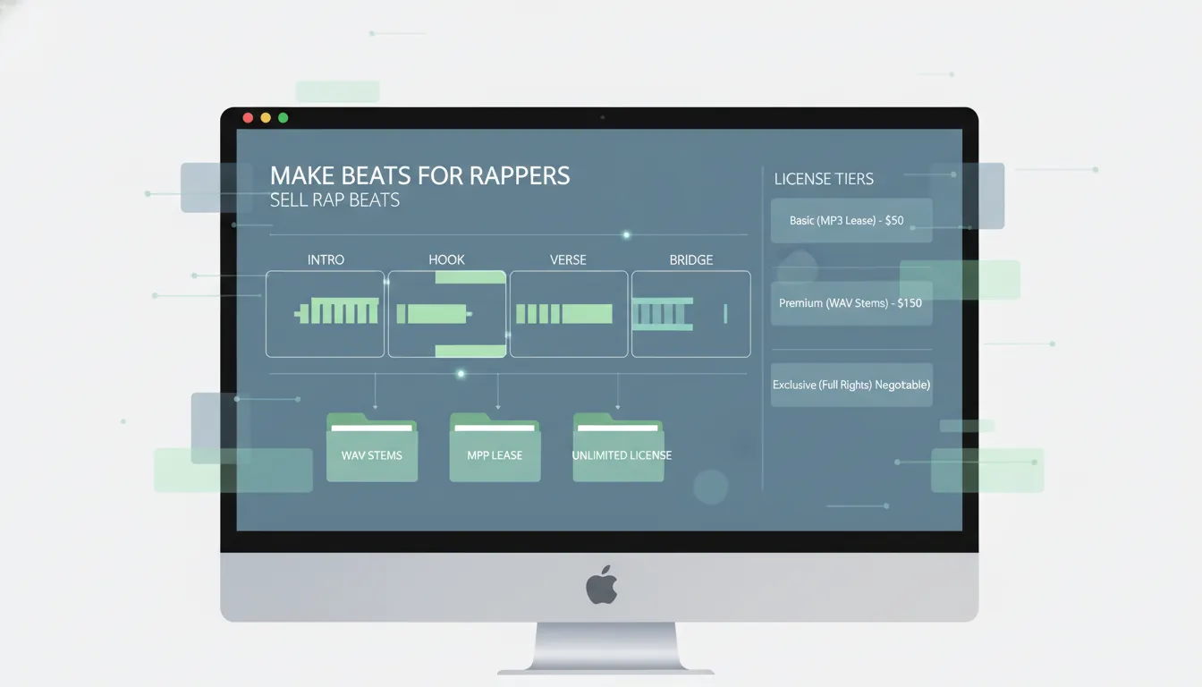make beats for rappers, sell rap beats, beat licensing tiers WAV stems