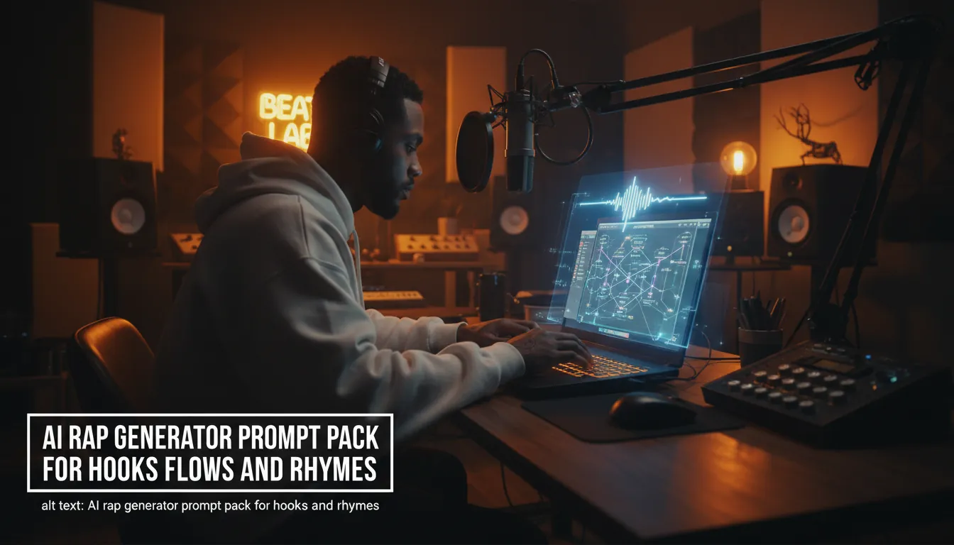 AI rap generator prompt pack for hooks flows and rhymes