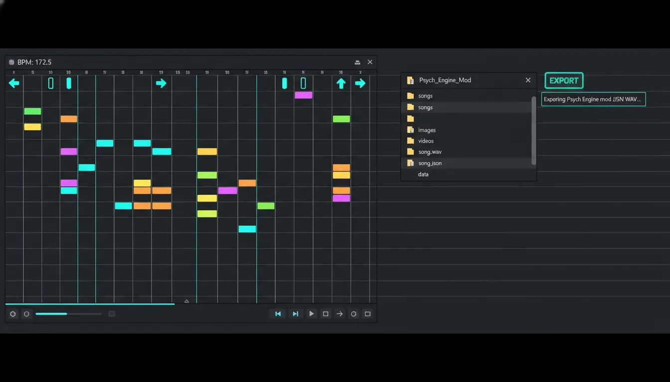 fnf maker chart editor exporting Psych Engine mod JSON WAV
