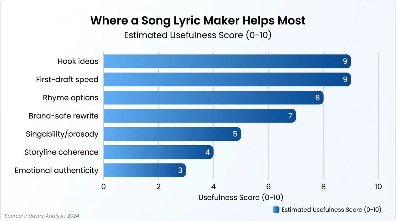 Quick Comparison: What Humans vs. Song Lyric Maker Tools Do Best