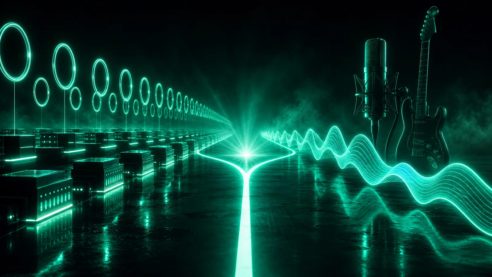A decision path splitting toward a loop and pattern based workstation for beat-driven music and a linear timeline workstation for recording vocals and bands